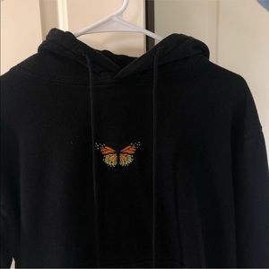 brandy melville embroidered butterfly hoodie